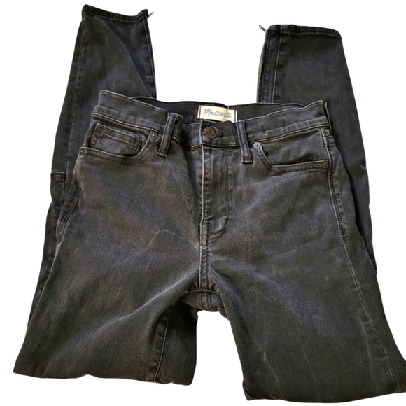 Madewell Women's Black Quilted. Zip Moto  High Rise 27 Jeans - Picture 1 of 16